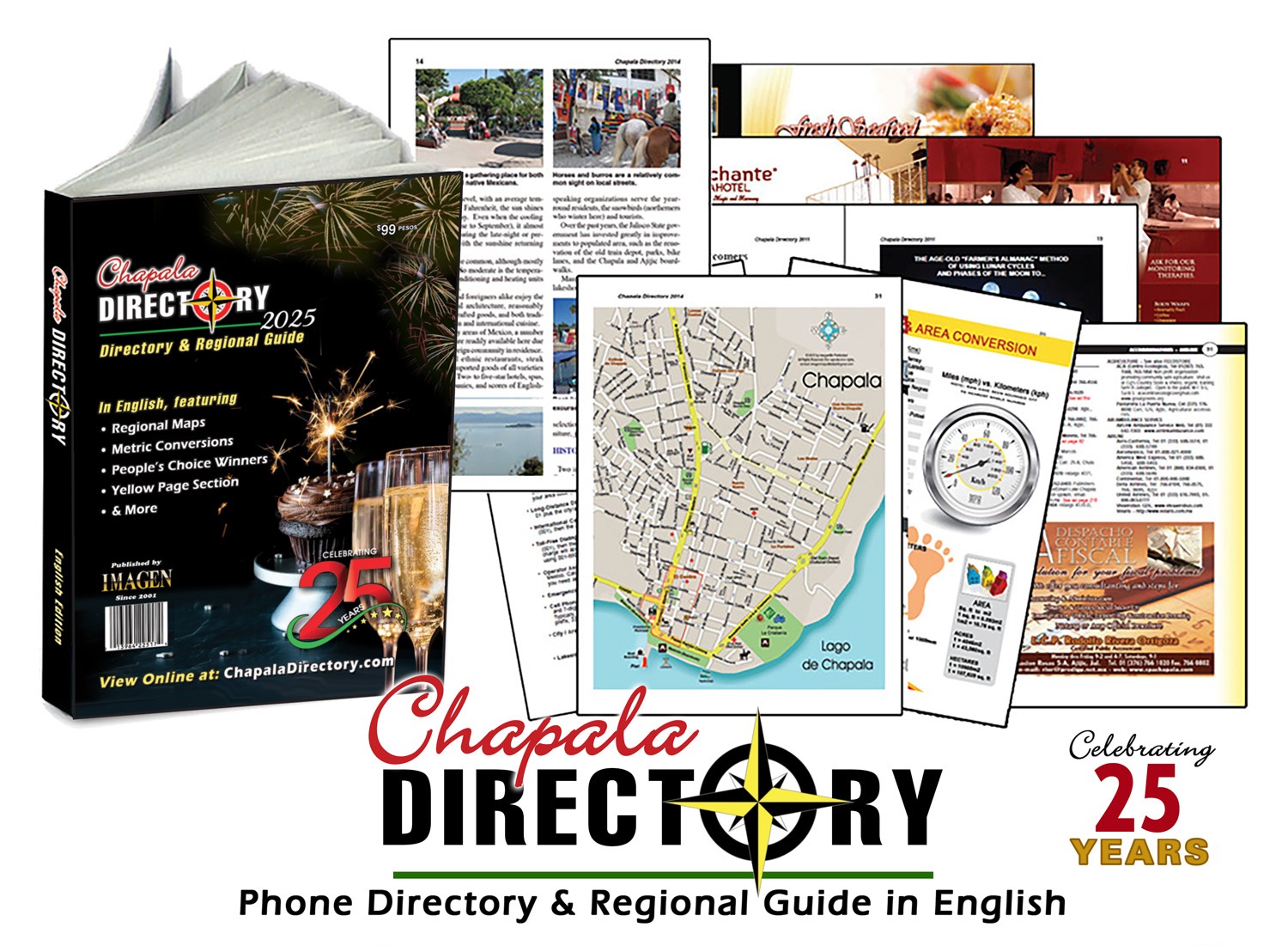 chapala_dty_2025_graphic a collage of images from the Chapala Directory 2023